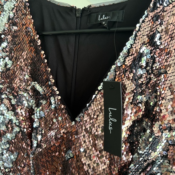 So Much to Celebrate Rose Gold Multi Reversible Sequin Dress NWT - Picture 2 of 7